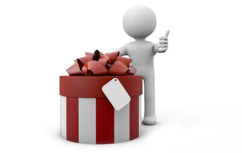 Man with a gift Stock Illustration
