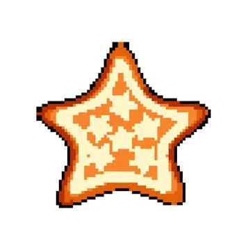 Man gingerbread pixel art vector illustration Stock Illustration