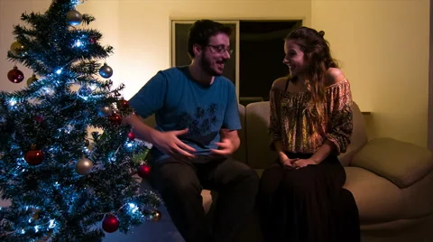 A man give a present to your friend 스톡 동영상 57828251