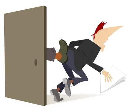 A man is given a kick to the ass Stock Illustration