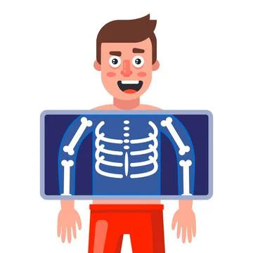 A man is given an X-ray to detect diseases. Stock Illustration