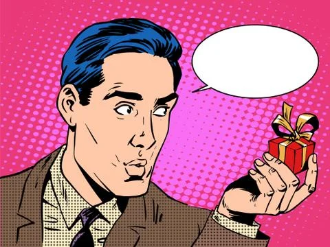 The man gives a gift Stock Illustration