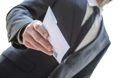 Man giving envelope Stock Photos