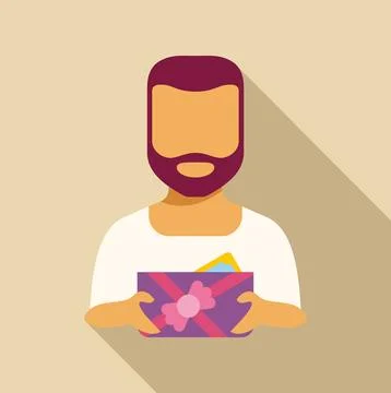 Man giving gift present box greeting Stock Illustration
