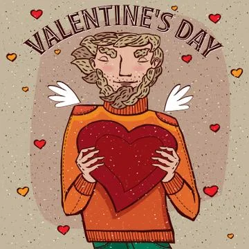 Man giving heart Illustrazione stock