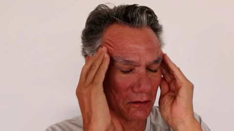 Man giving himself a Massaging Video stock 169254082