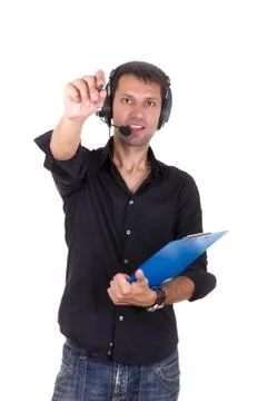Man giving orders Stock Photos