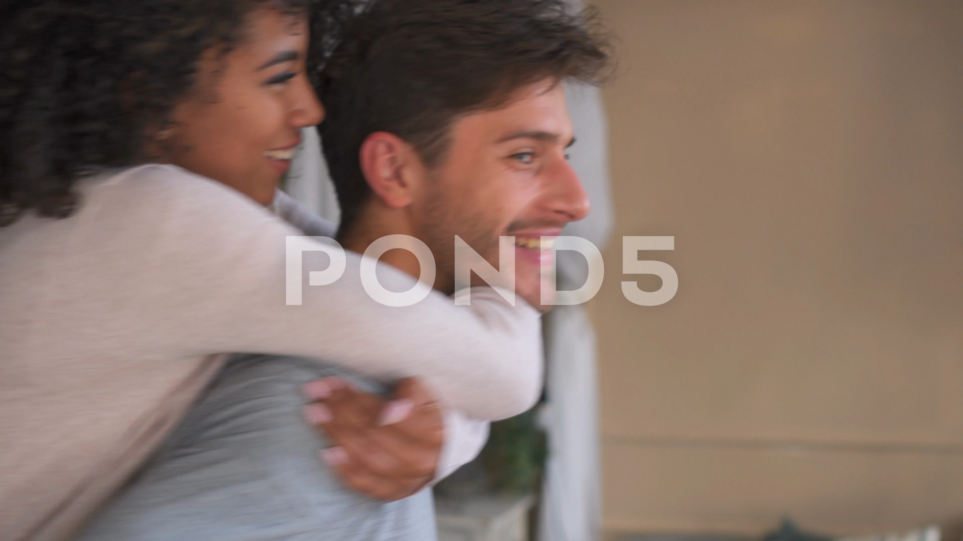 Woman giving piggyback ride to the man 4, Stock Video