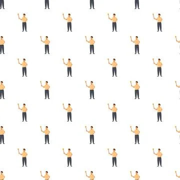 Man giving presentation with pointer stick seamless pattern Stock Illustration