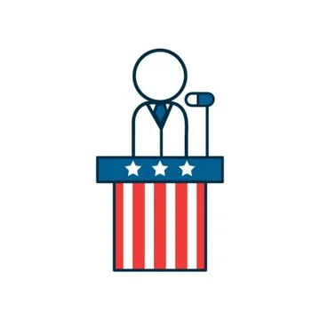 Man Giving Speech Stock Illustration