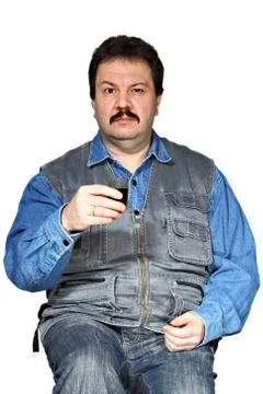 Man with glass Stock Photos