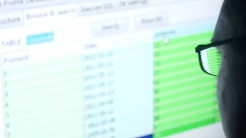 Man with glasses browsing internet Stock Footage 81146071