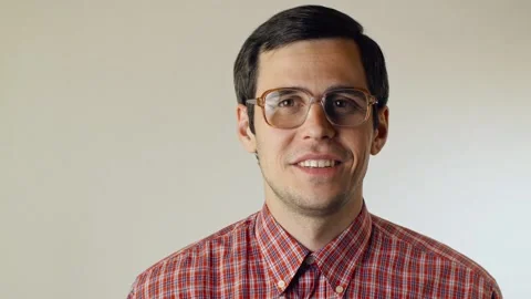 Man in glasses has an idea Stock Footage 131178394