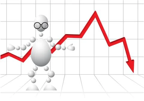 Man in glasses as loser-analyst Stock Illustration