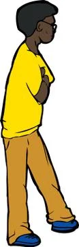 Man with Glasses Standing Stock Illustration
