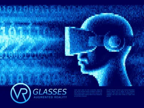 Man with glasses of virtual reality Stock-Illustration