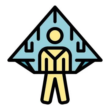 Man glider icon vector flat Stock Illustration