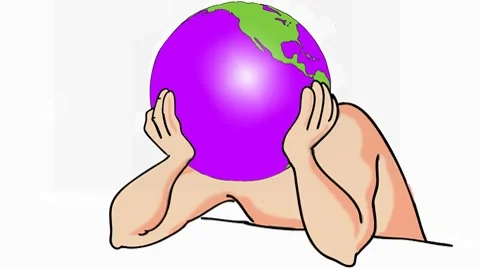 MAN WITH GLOBE HEAD Video stock 7746883