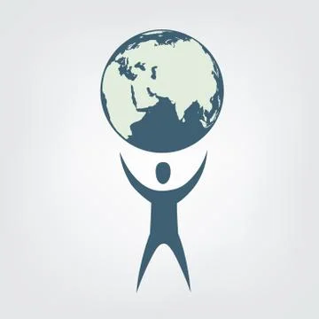 Man with globe Stock-Illustration