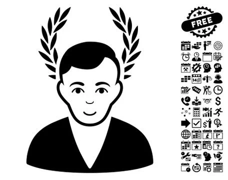 Man Glory Flat Vector Icon With Bonus Illustrazione stock