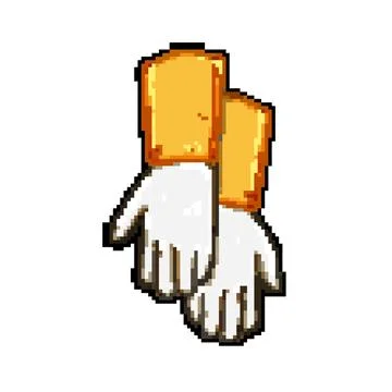 Man gloves welding pixel art vector illustration Stock Illustration