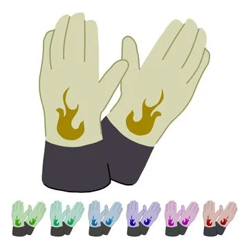Man gloves welding vector cartoon graphic Stock Illustration
