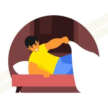 Man-goes-to-bed Illustrazione stock