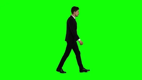 Man goes to a business meeting, thinks about money and profits. Green screen Stock Footage