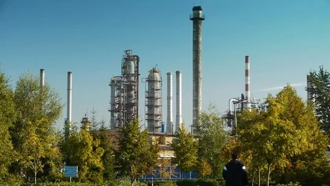 The man goes to the factory Stock-Footage 77235676
