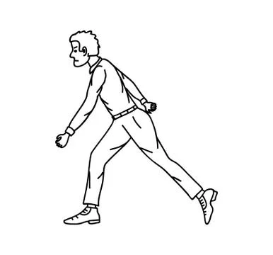 Man goes forward. Side view Stock Illustration