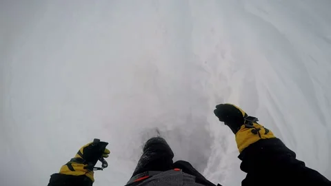 Man goes forward through the drifts Video stock 102158744