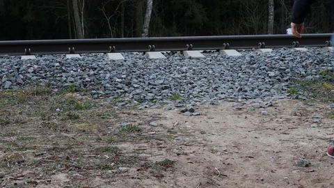 A man goes over the rail 스톡 동영상 129109769