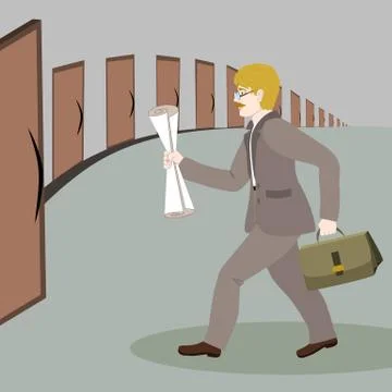 Man goes to work 库存插图