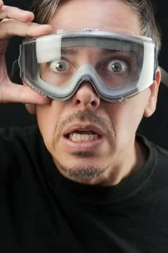 Man in goggles Stock Photos