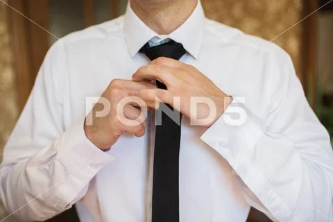 A man is going to a business meeting. A businessman in a respectable suit tie Stock Photos