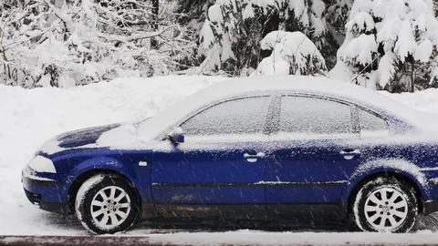 Man Going Into A Car In Winter Stock Footage 85077372