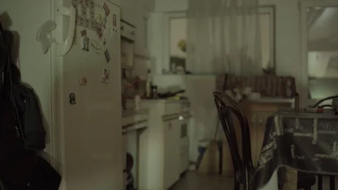 Man Going to Fridge Get Bottle Alcohol Mdnight Drink Middle of Night Midnight 動画素材 112627210