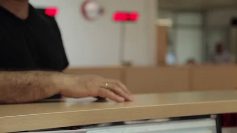 The man is going to get his papers finished Stock Footage 70885448