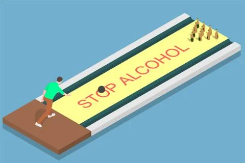 A man is going to give up alcohol. Stock Illustration