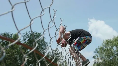 Man is going to penetrate the closed area Stock Footage 73353612