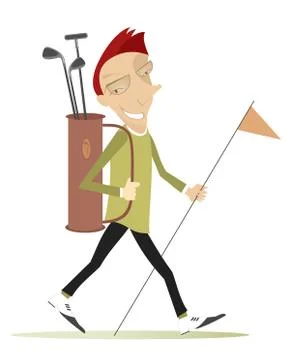 Man is going to play golf Illustrazione stock