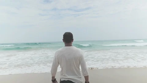 Man going to sea Stock Footage 109422130