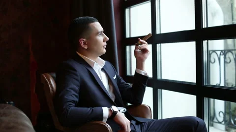 Man is going to smoke. Stock Footage 61211489
