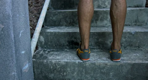 Man Going Up the Stairs Stock Footage 61157809