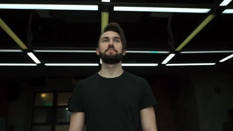 Man is going through the lights Stock Footage 86255963