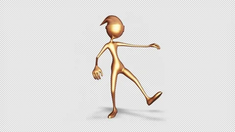Man Gold Dance Loop on Alpha Channel Stock Footage 151079305