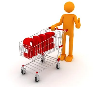 Man got a discount for the purchase Stock Illustration