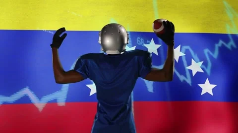 Man grabbing ball, winding for throw, animated graphs intensifying around him Stock Footage 334883613