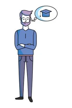 Man with graduation cap 스톡 일러스트