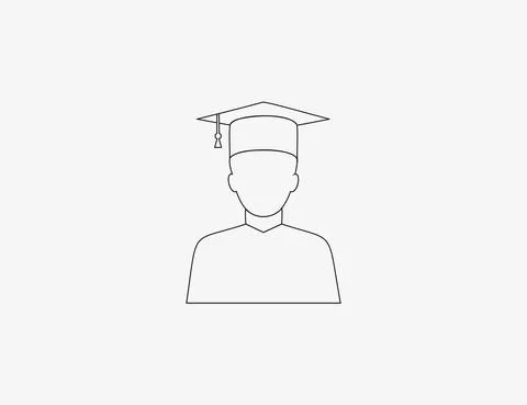 Man, graduation hat icon. Vector illustration. Flat design. Stock Illustration